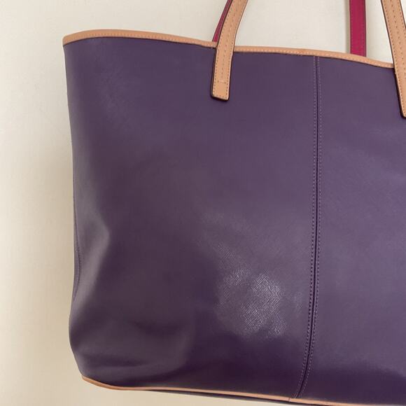 Coach Metro Large Leather Tote Shoulder Bag Handbag Purse Purple F31326 Classic - Picture 6 of 16